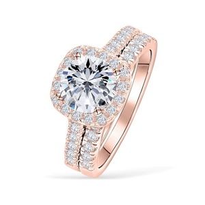 Mod Gents wedding set engagement rings rose gold
